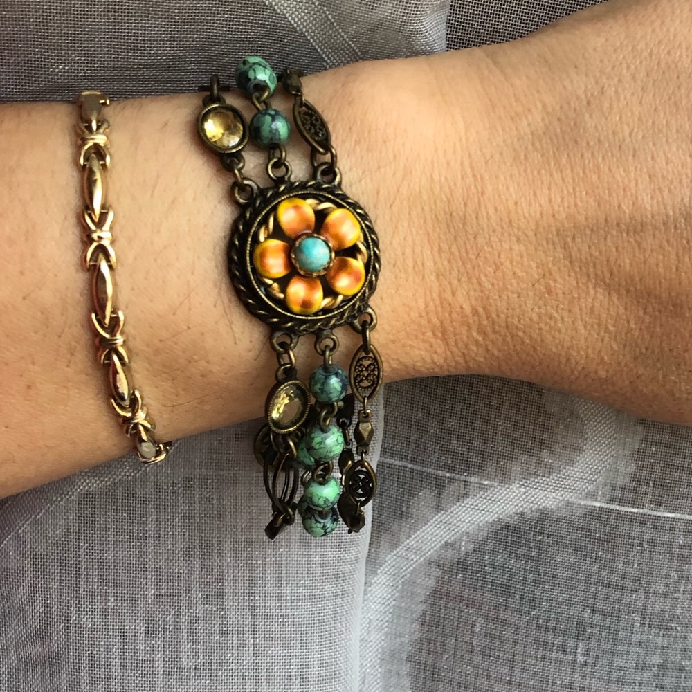 Ollipop Orange Flower Bracelet- NWOT